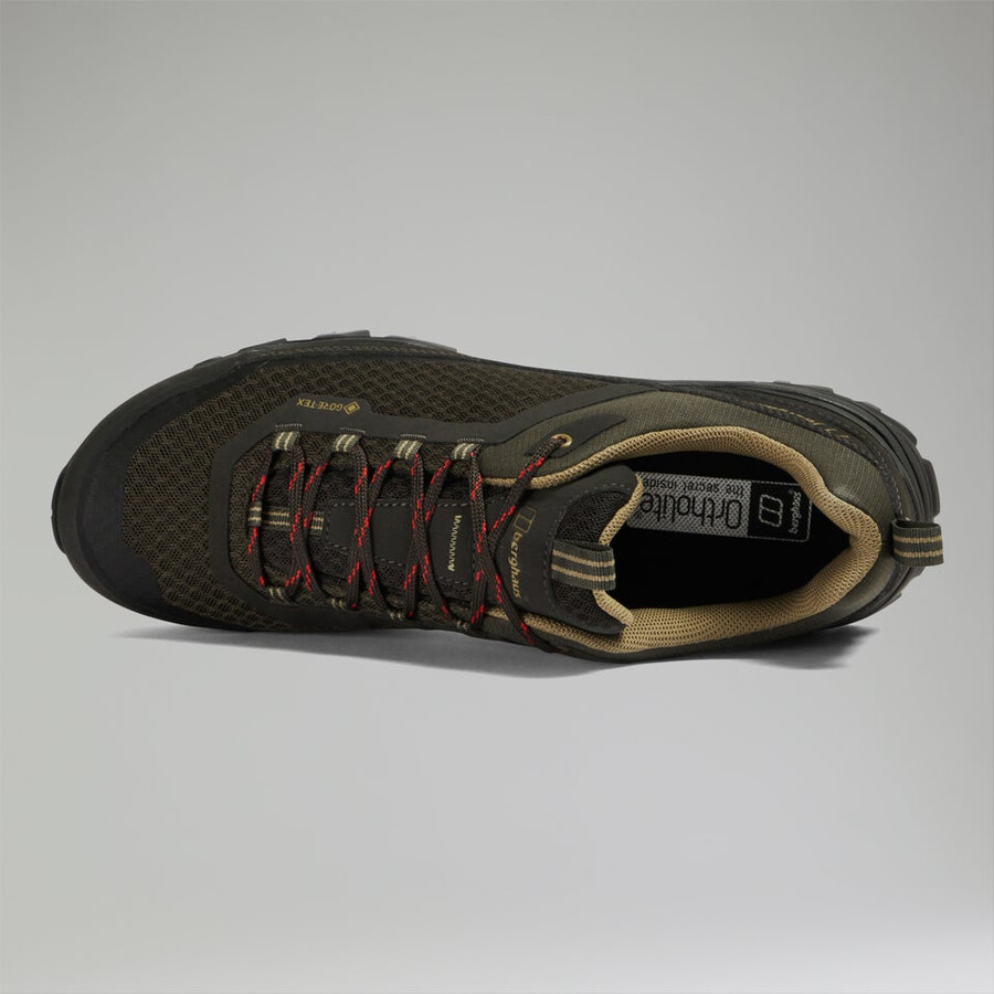 mens ground attack active gore-tex shoe - browndark green berghaus