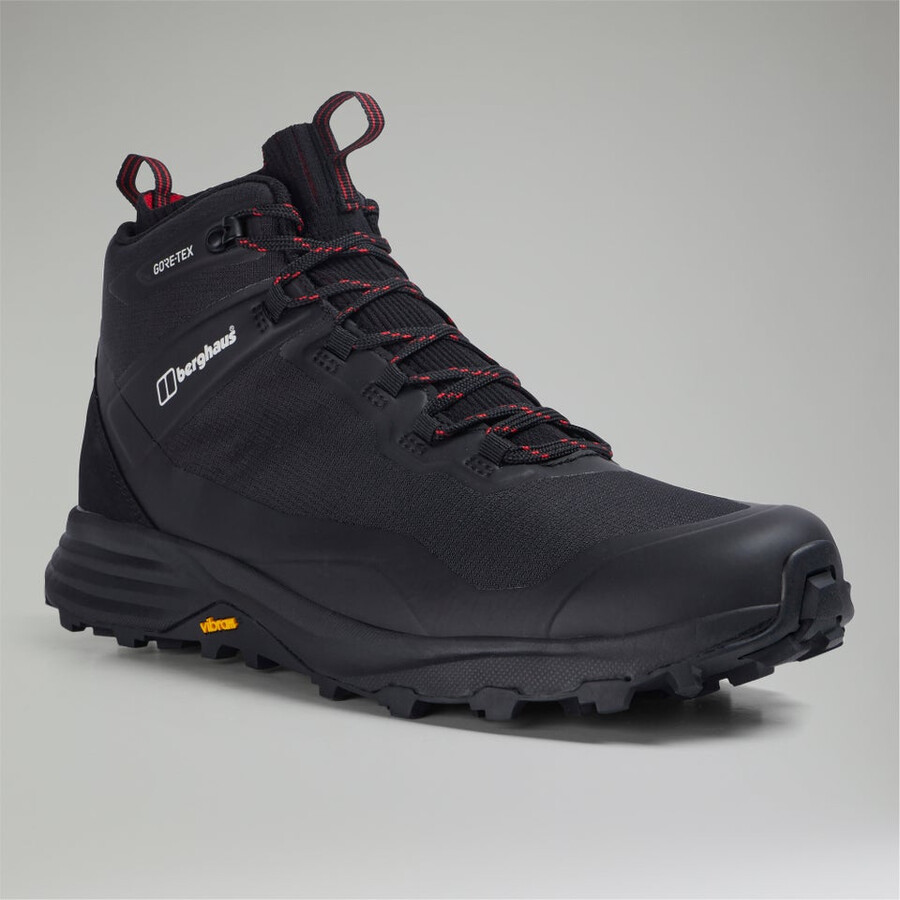 mens vc22 mid 2.0 gore-tex waterproof shoe - blackred berghaus