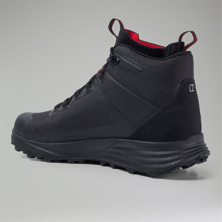 mens vc22 mid 2.0 gore-tex waterproof shoe - blackred berghaus
