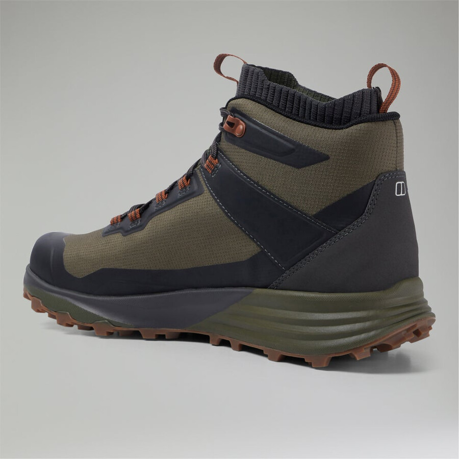 mens vc22 mid 2.0 gore-tex waterproof shoe - browngreen berghaus
