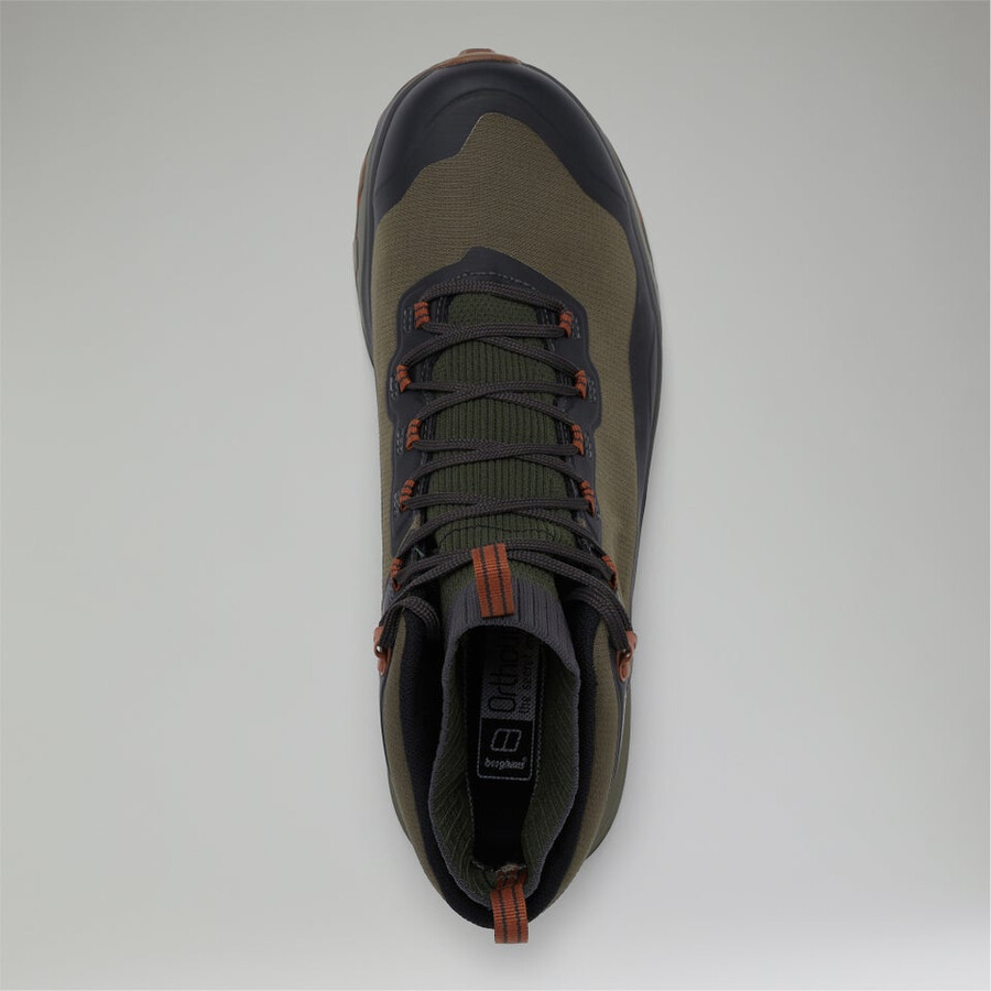 mens vc22 mid 2.0 gore-tex waterproof shoe - browngreen berghaus