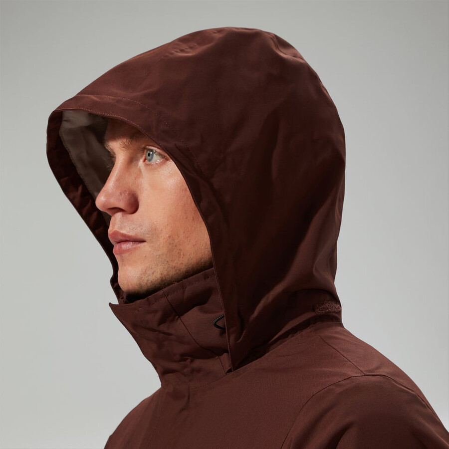 mens rg alpha 2.0 gemini waterproof 3in1 jacket - brown berghaus