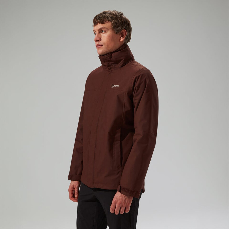 mens rg alpha 2.0 gemini waterproof 3in1 jacket - brown berghaus