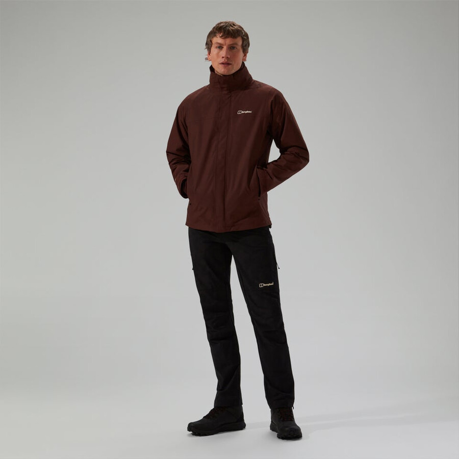 mens rg alpha 2.0 gemini waterproof 3in1 jacket - brown berghaus