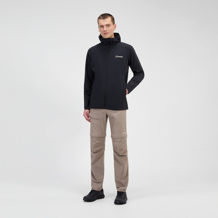 mens ridge-roamer lite softshell jacket - black berghaus