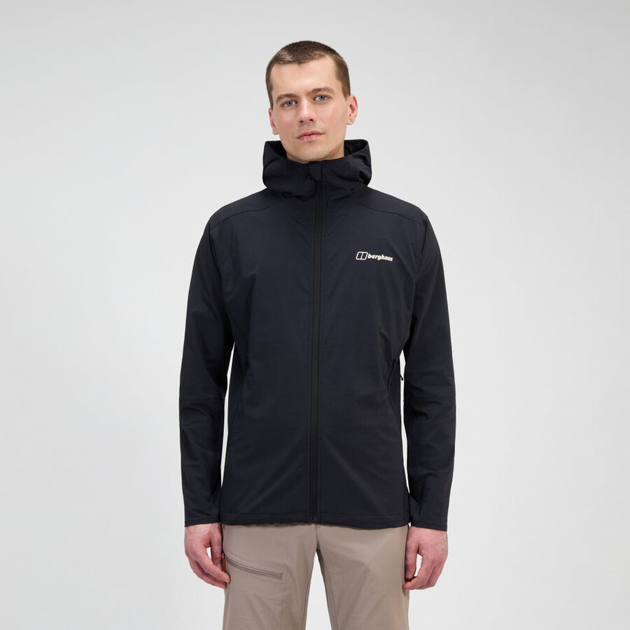 mens ridge-roamer lite softshell jacket - black berghaus