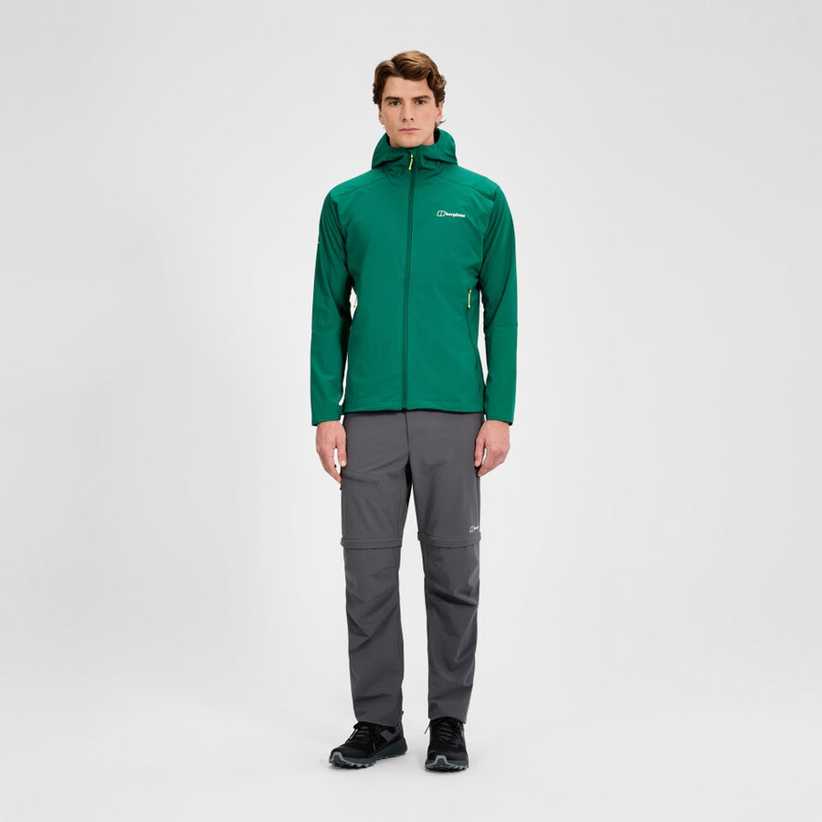 mens ridge-roamer lite softshell jacket - green berghaus