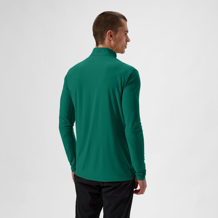 mens 247 half zip long sleeve tech tee - green berghaus