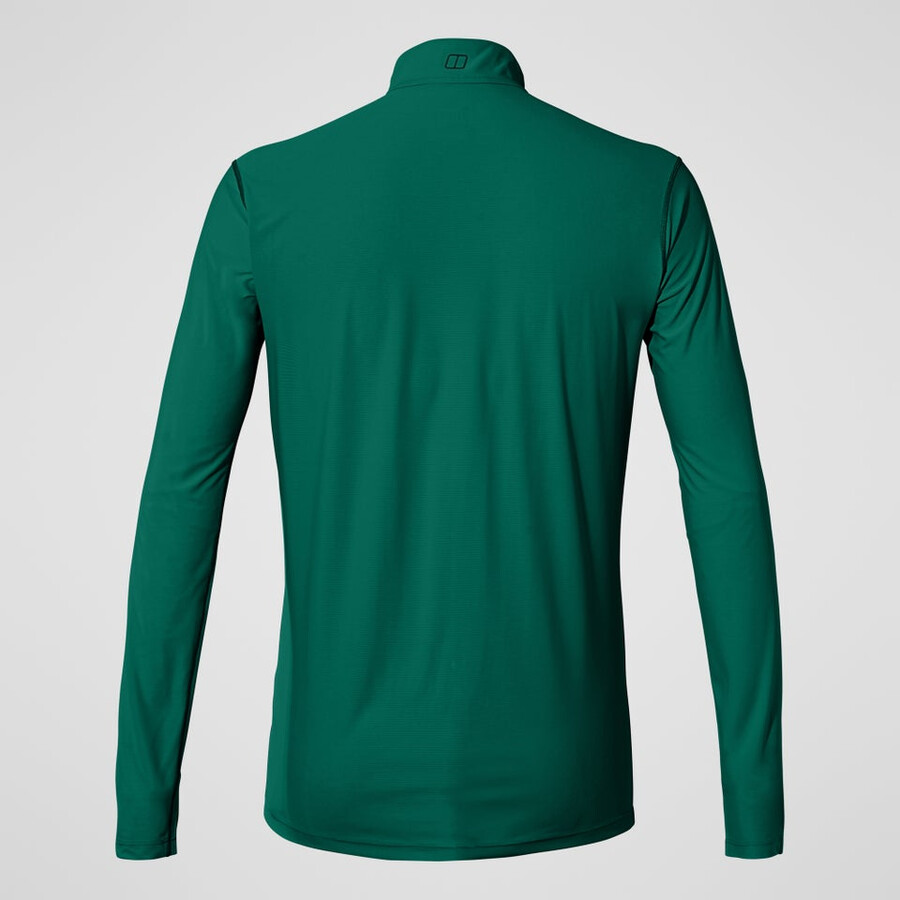 mens 247 half zip long sleeve tech tee - green berghaus