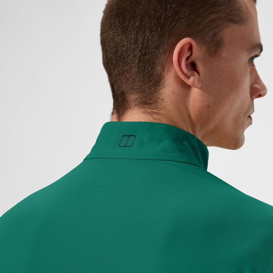mens 247 half zip long sleeve tech tee - green berghaus