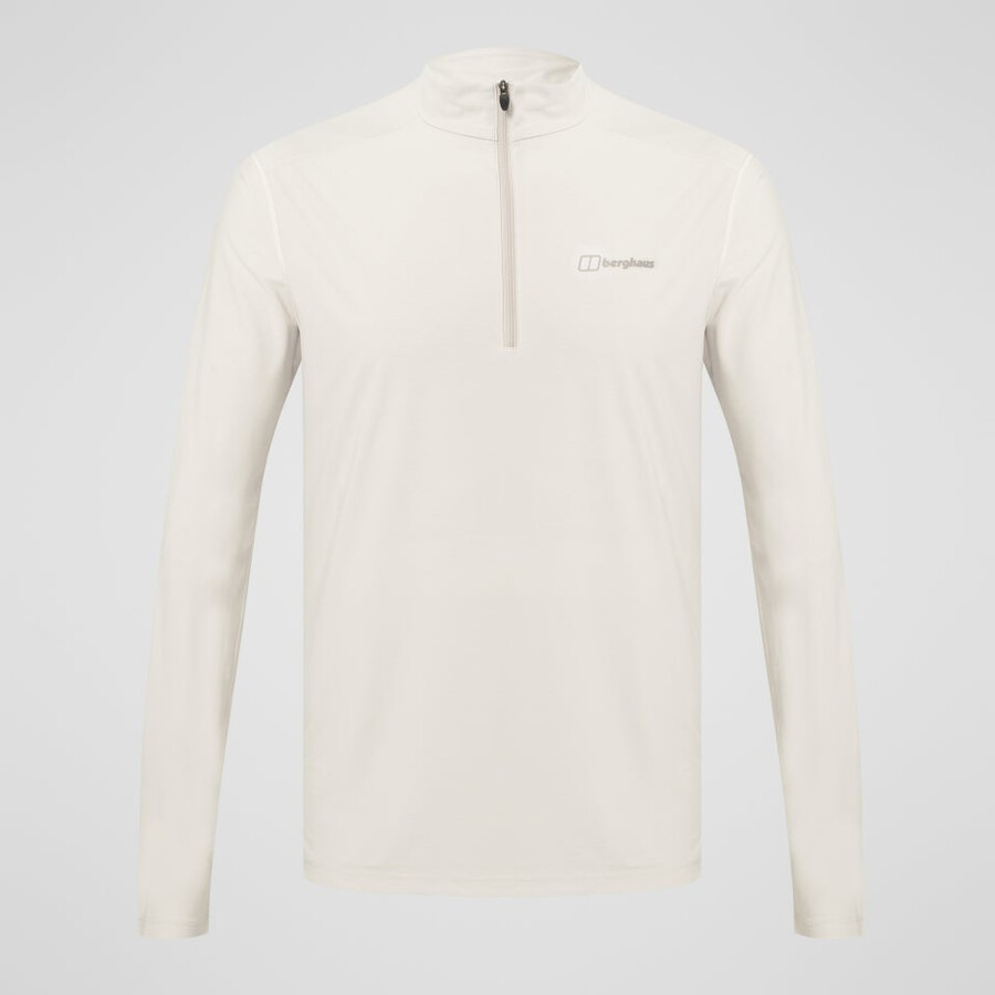 mens 247 half zip long sleeve tech tee - grey berghaus