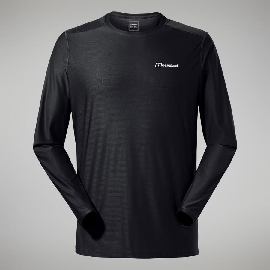 mens 247 tech tee long sleeve crew - black berghaus
