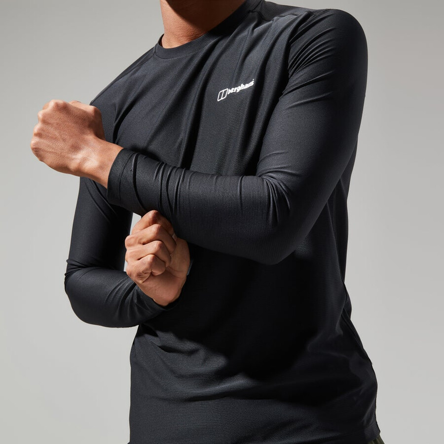 mens 247 tech tee long sleeve crew - black berghaus