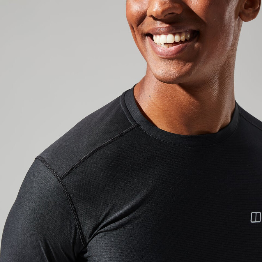 mens 247 tech tee long sleeve crew - black berghaus