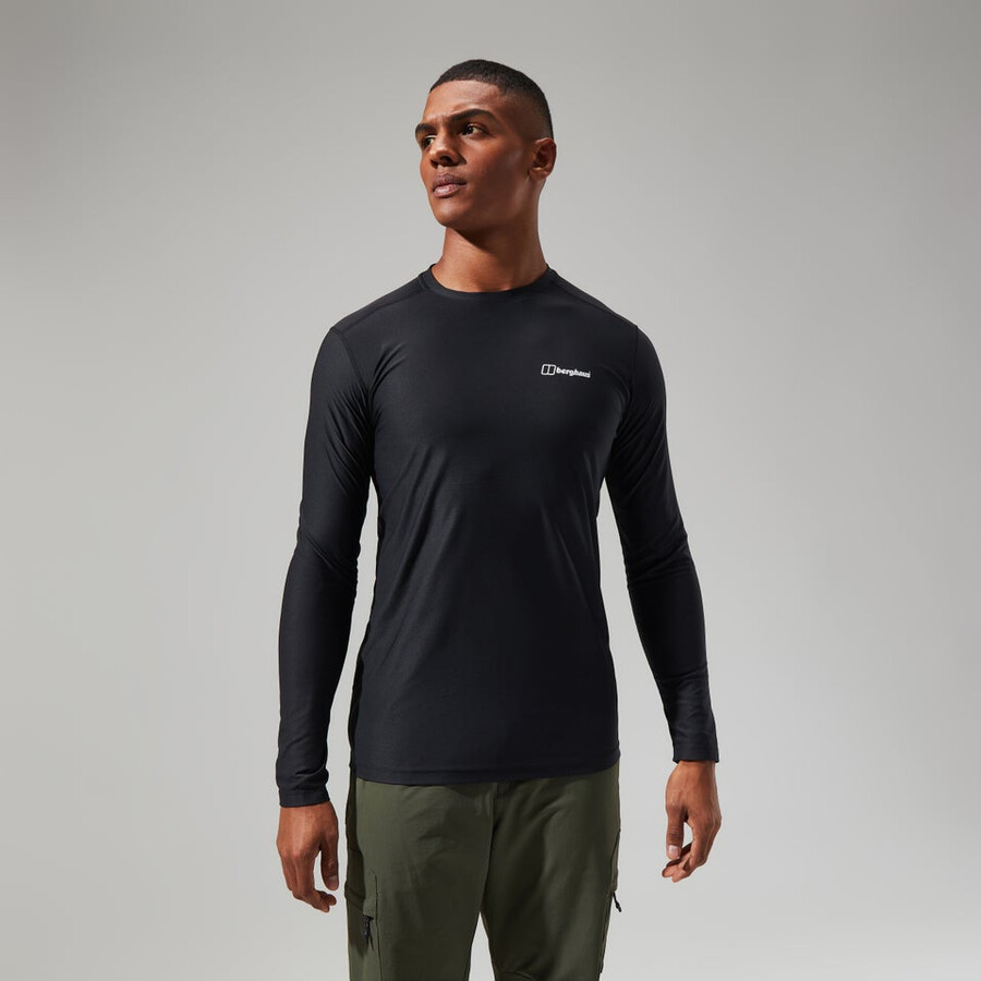 mens 247 tech tee long sleeve crew - black berghaus