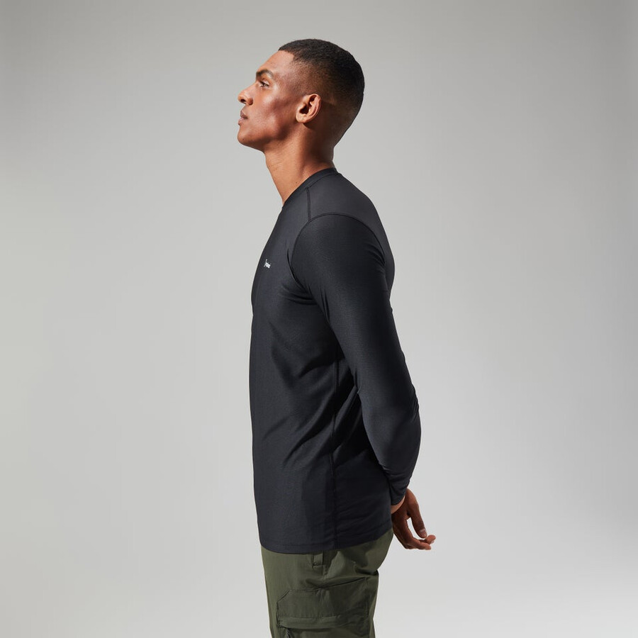 mens 247 tech tee long sleeve crew - black berghaus