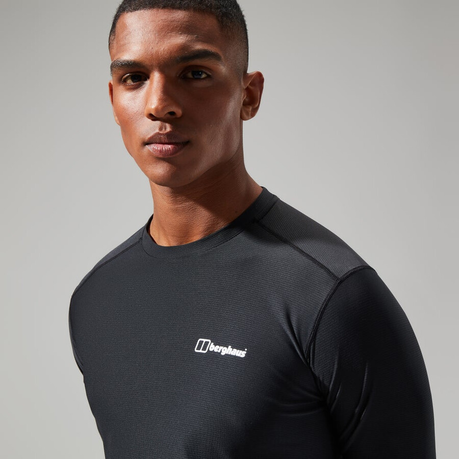 mens 247 tech tee long sleeve crew - black berghaus