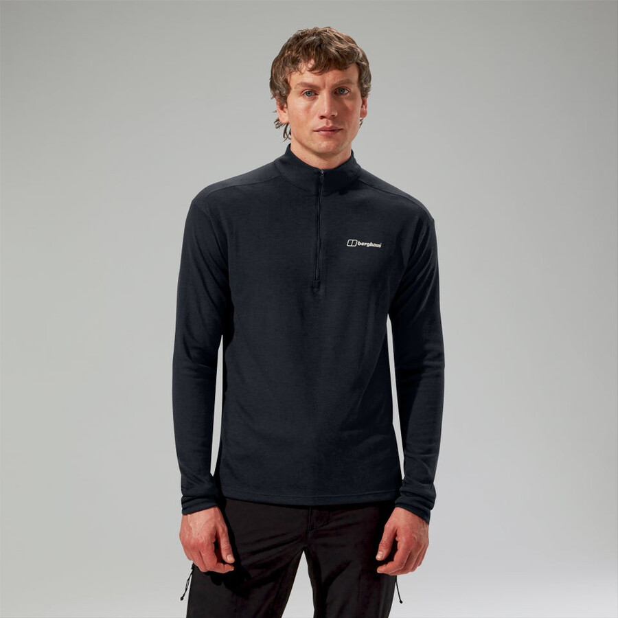 mens ivyhill half zip top - black berghaus