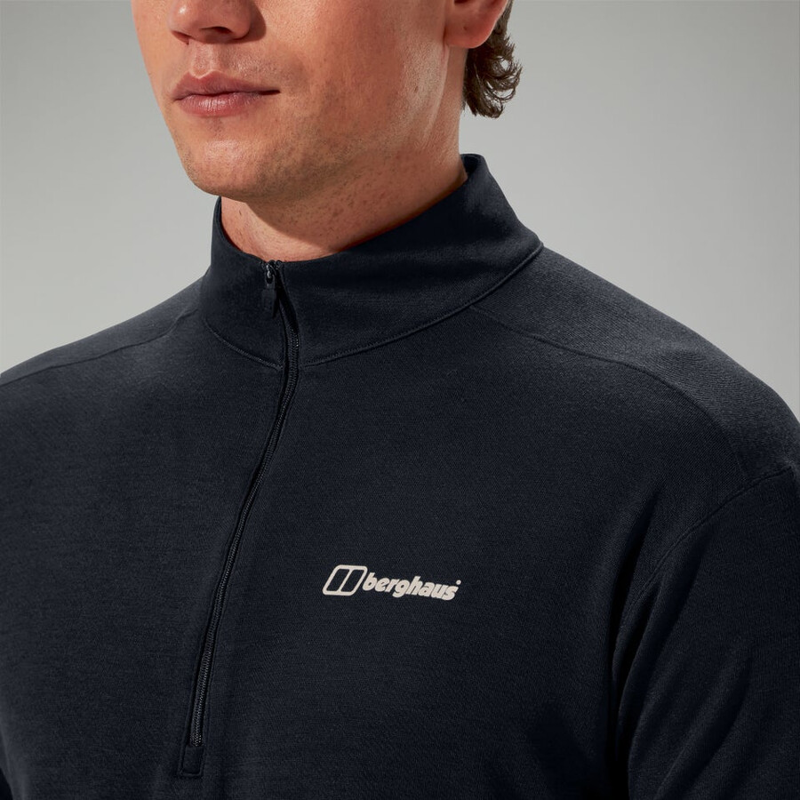 mens ivyhill half zip top - black berghaus