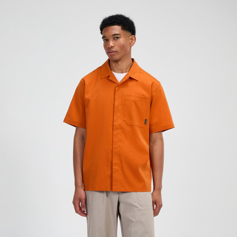 mens explorer short sleeve overshirt - orange berghaus