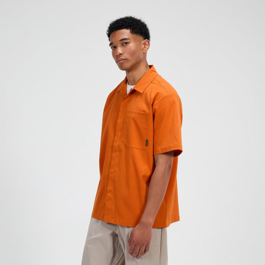 mens explorer short sleeve overshirt - orange berghaus