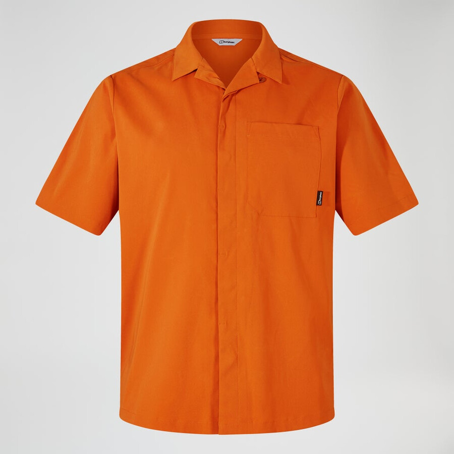 mens explorer short sleeve overshirt - orange berghaus