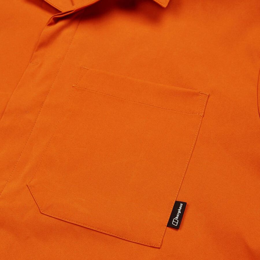mens explorer short sleeve overshirt - orange berghaus