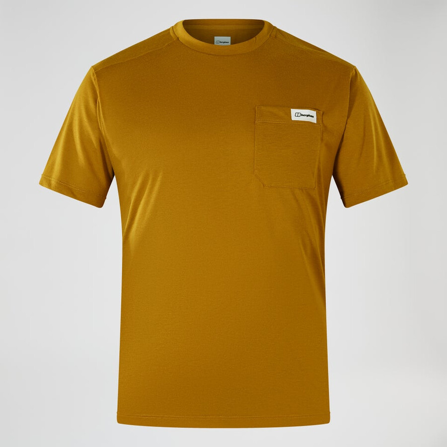 mens relaxed short sleeve tech tee - brown berghaus