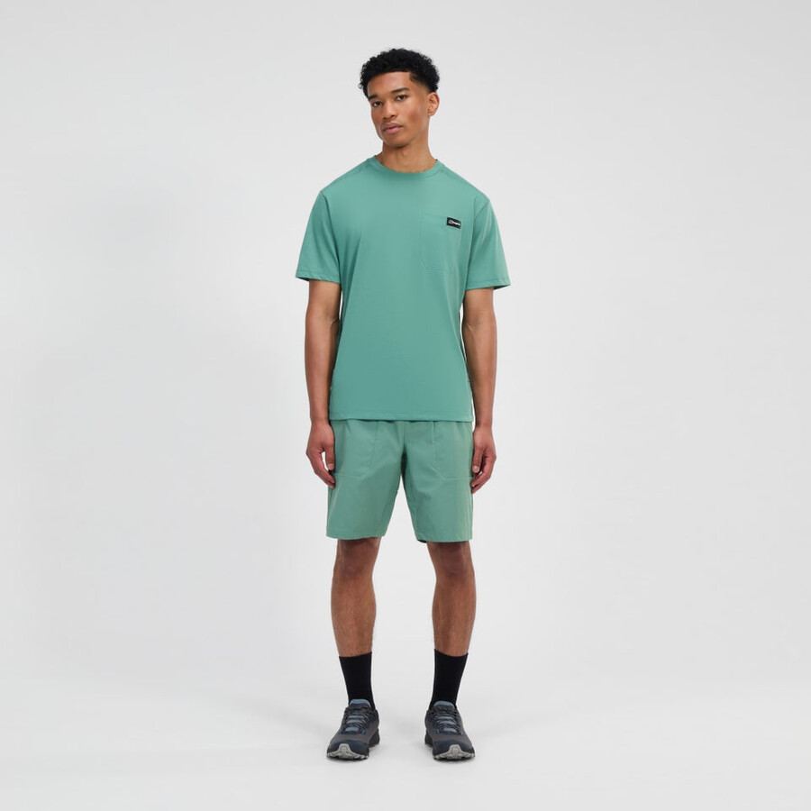 mens relaxed short sleeve tech tee - green berghaus
