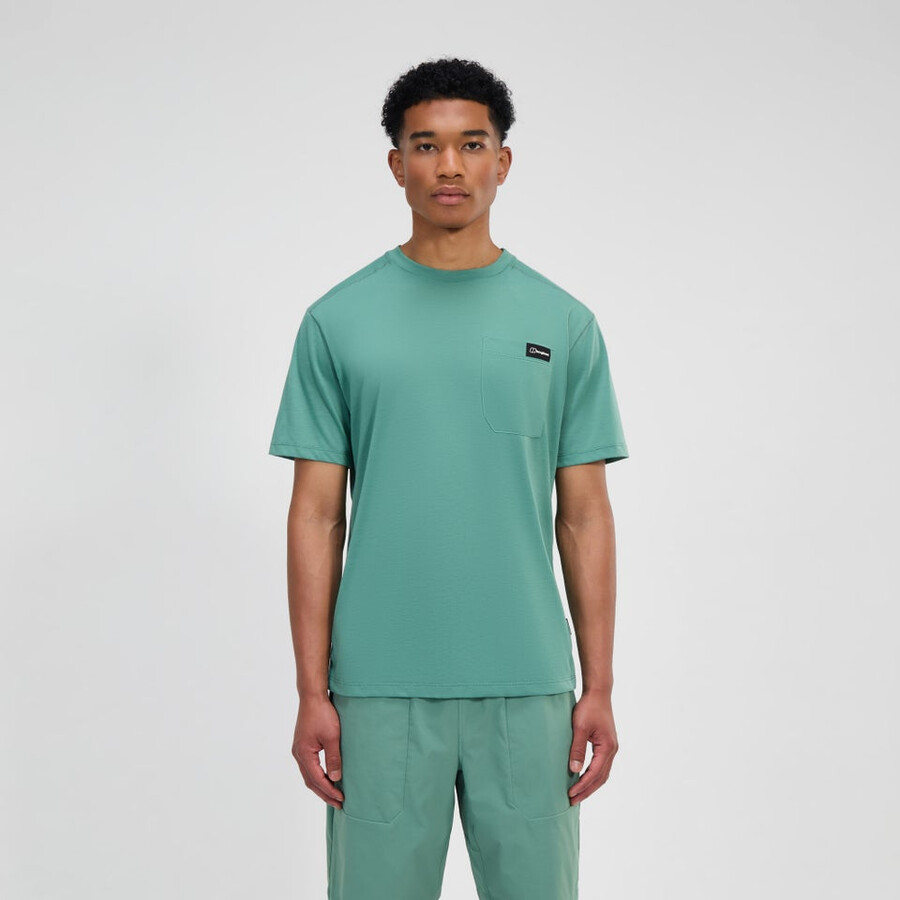 mens relaxed short sleeve tech tee - green berghaus
