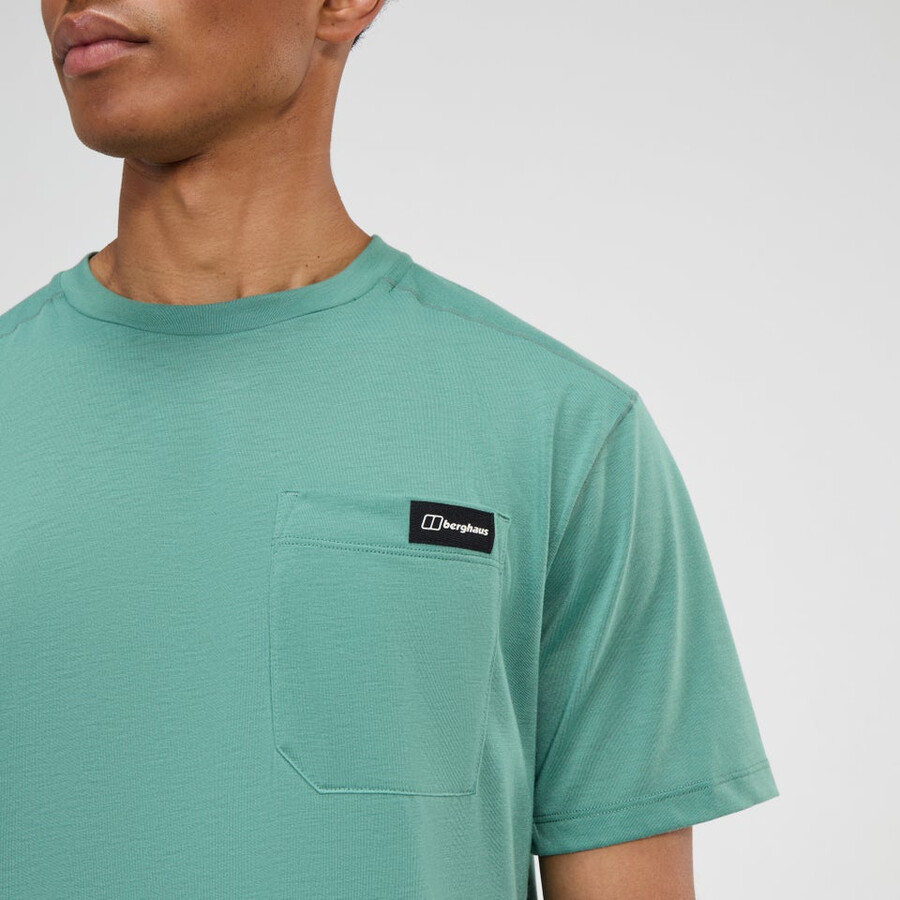mens relaxed short sleeve tech tee - green berghaus