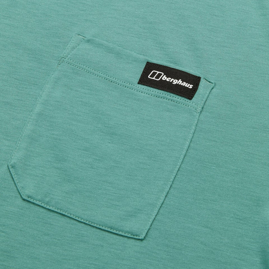 mens relaxed short sleeve tech tee - green berghaus