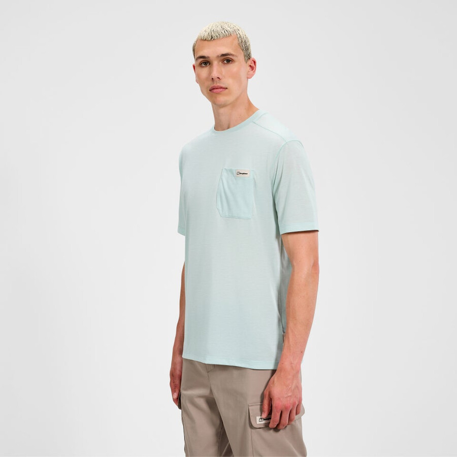 mens relaxed short sleeves tech tee - green berghaus