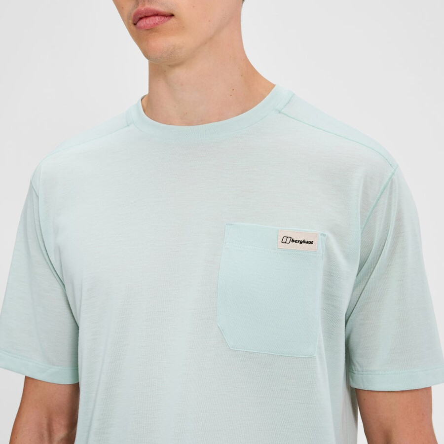 mens relaxed short sleeves tech tee - green berghaus