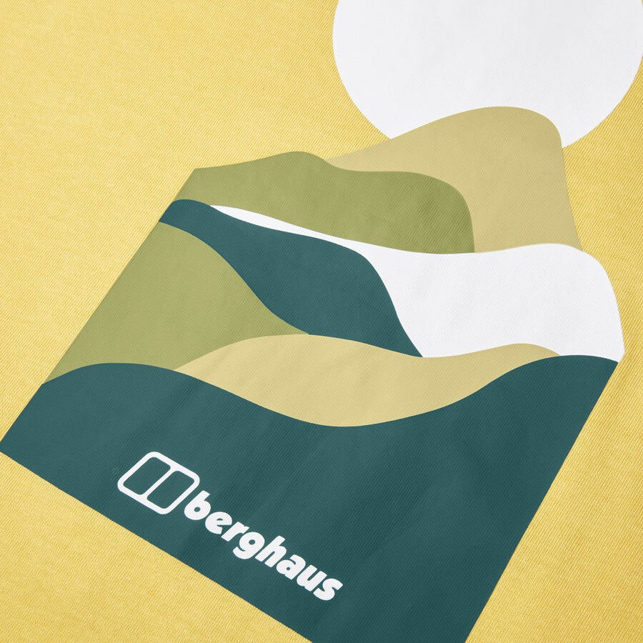 mens rolling peaks short sleeve tee - yellow berghaus