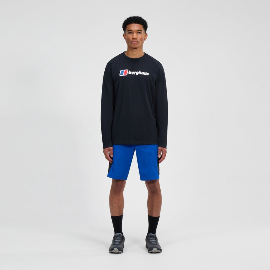 mens berghaus big logo long sleeve tee - black berghaus
