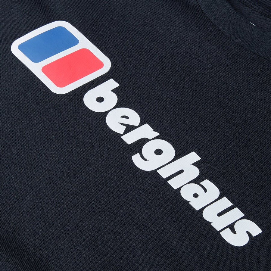mens berghaus big logo long sleeve tee - black berghaus