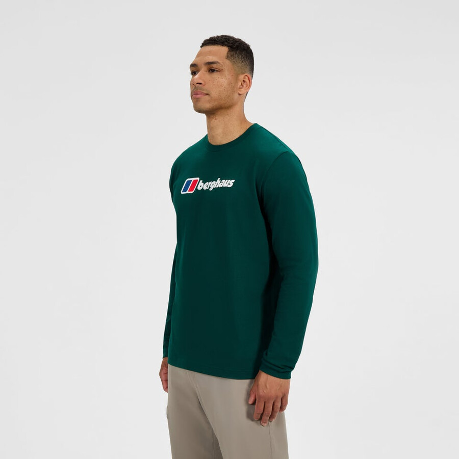 mens big logo long sleeves tee - green berghaus