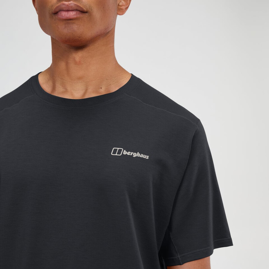 mens berghaus delta short sleeve tech tee - black berghaus