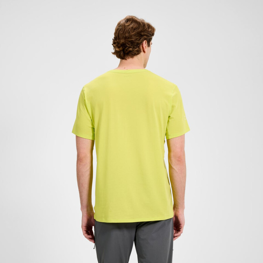 mens delta short sleeves tech tee - yellow berghaus