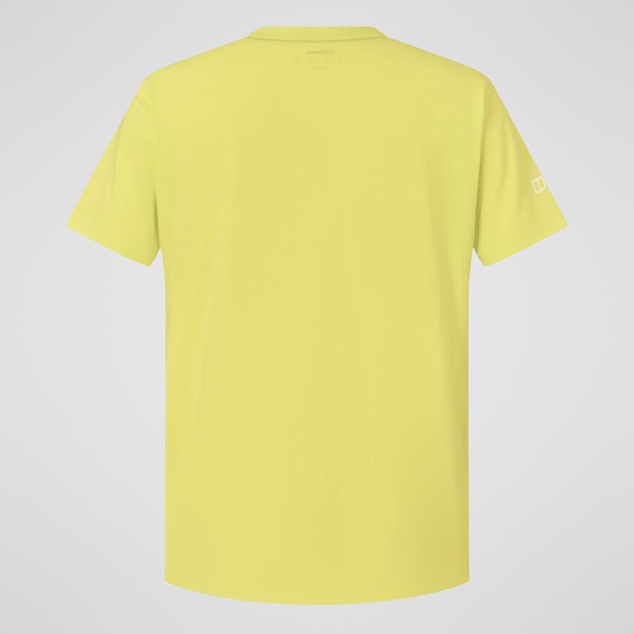 mens delta short sleeves tech tee - yellow berghaus
