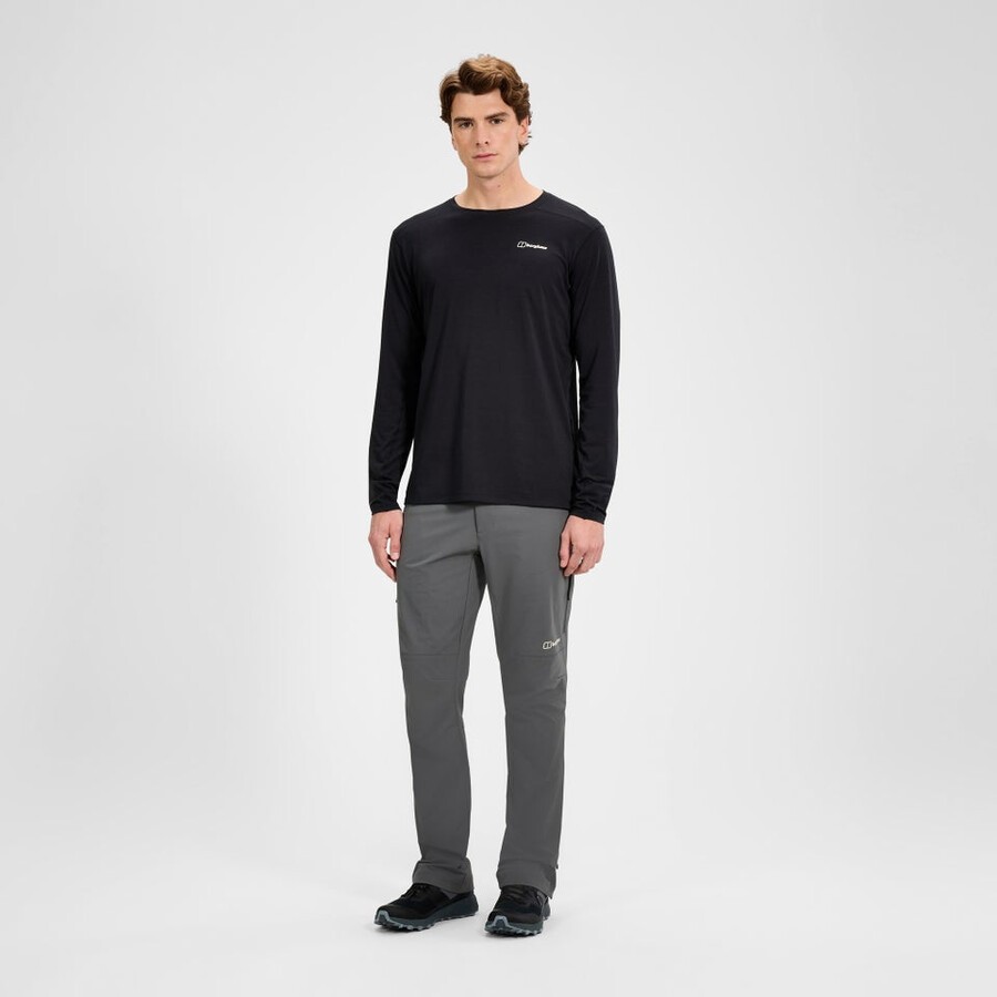 mens delta long sleeve tech tee - black berghaus