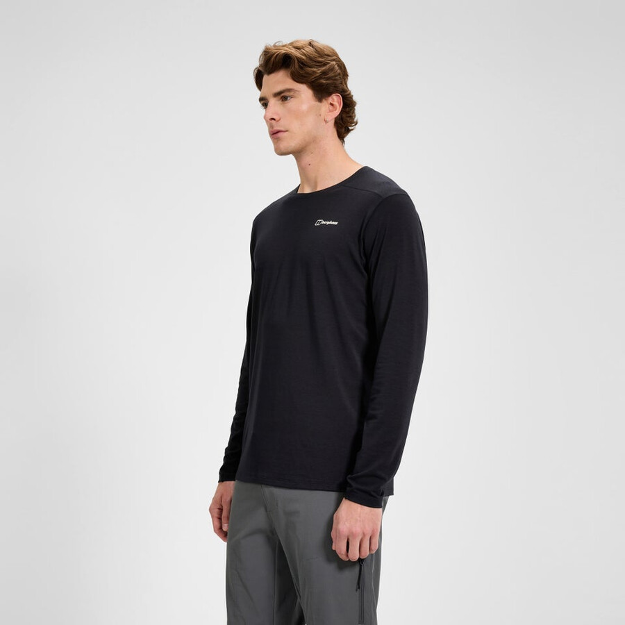 mens delta long sleeve tech tee - black berghaus