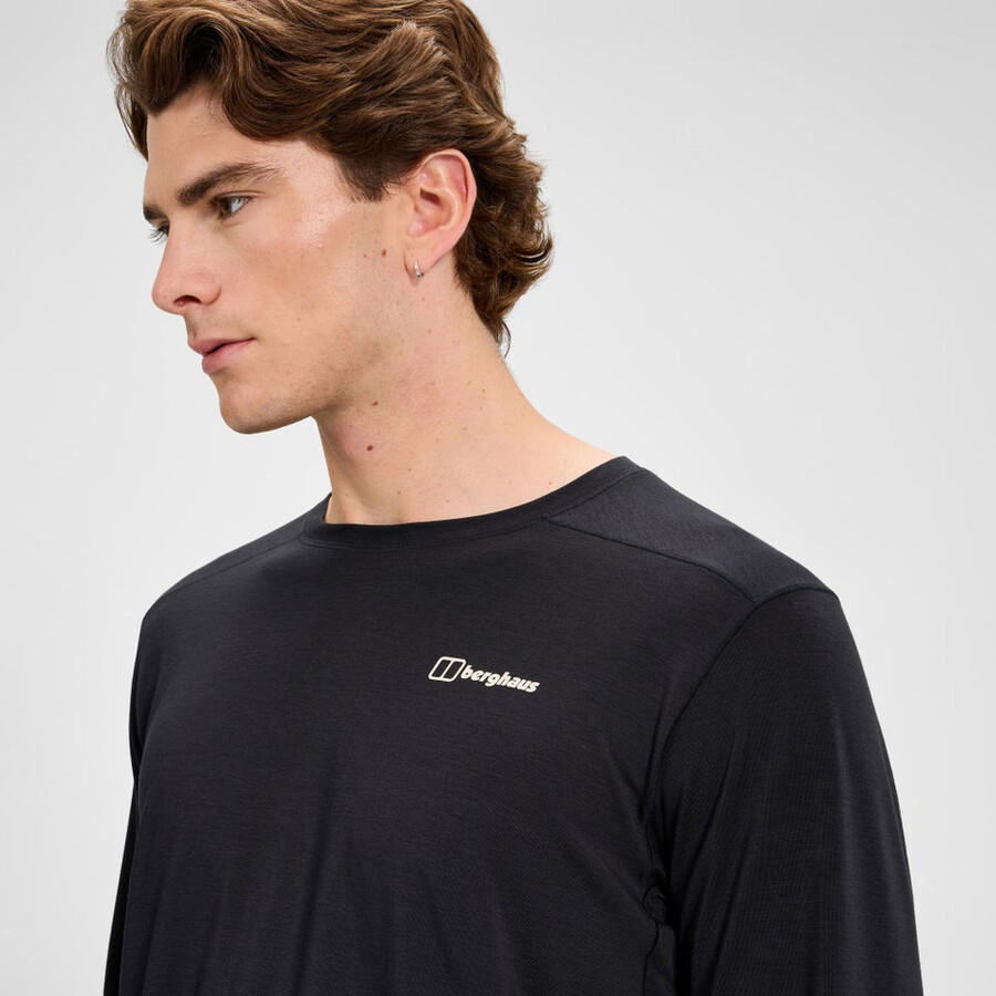 mens delta long sleeve tech tee - black berghaus