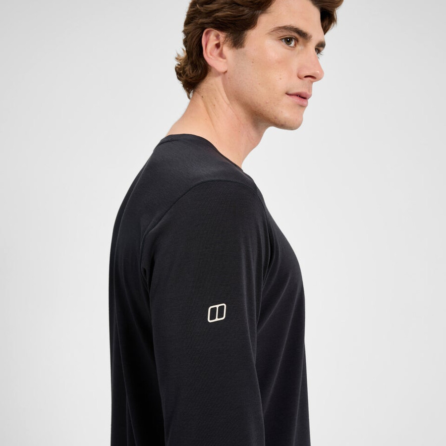 mens delta long sleeve tech tee - black berghaus