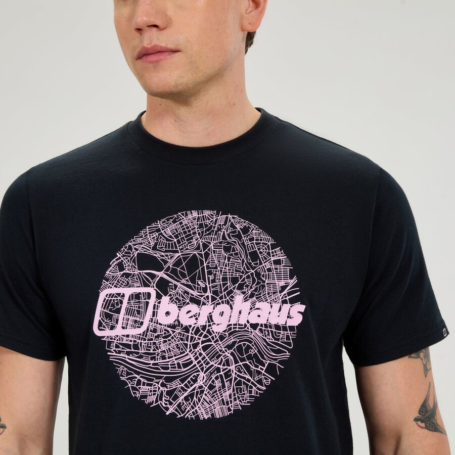 mens map of the toon tee - black berghaus