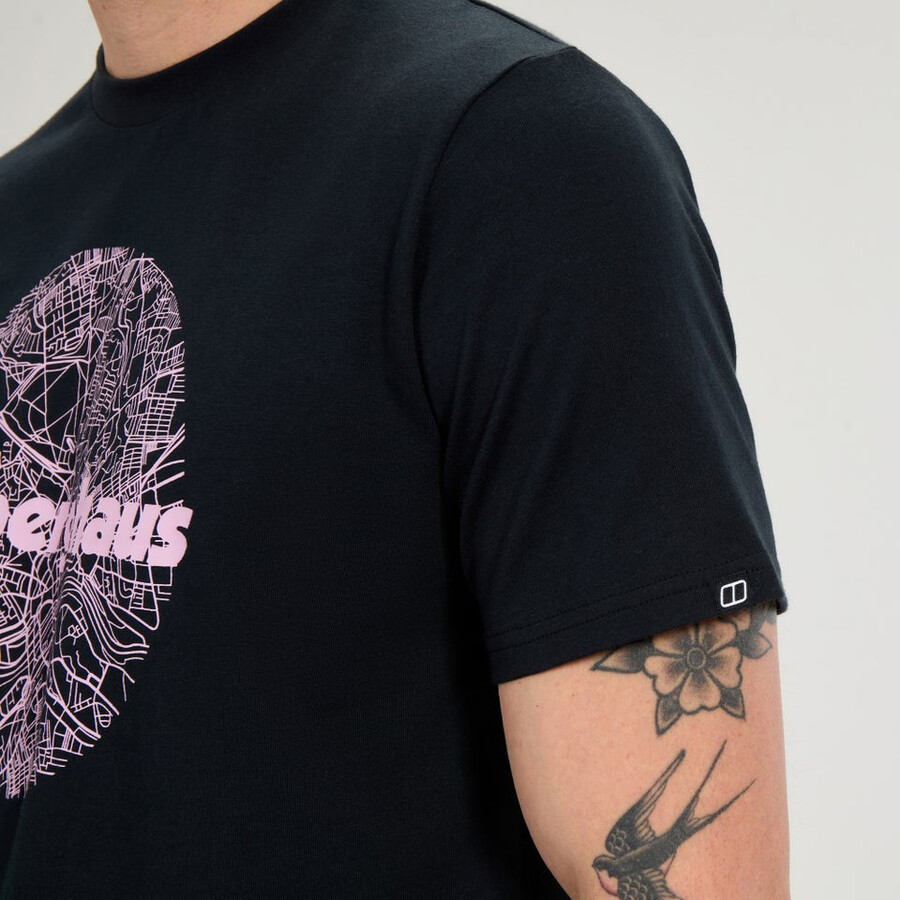 mens map of the toon tee - black berghaus