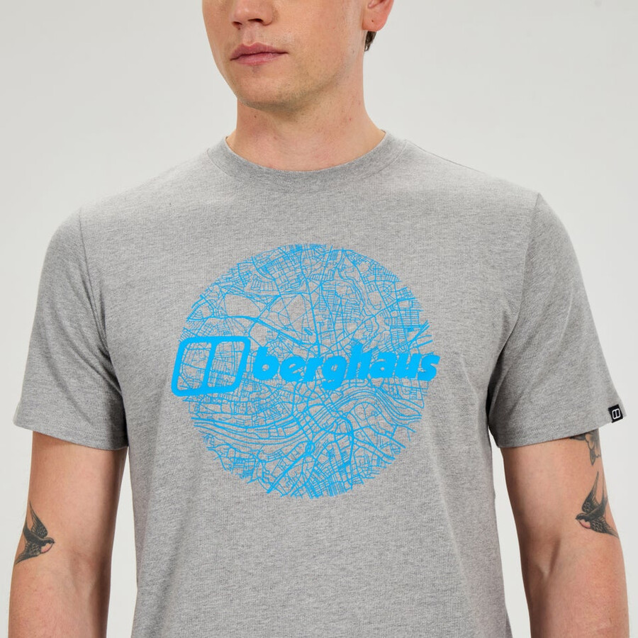 mens map of the toon tee - grey berghaus