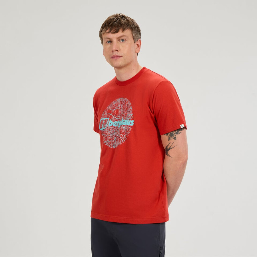 mens map of the toon tee - orange berghaus