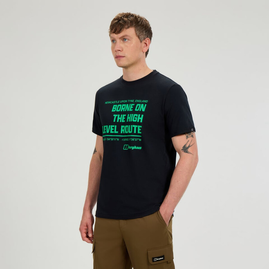 mens high level route tee - black berghaus